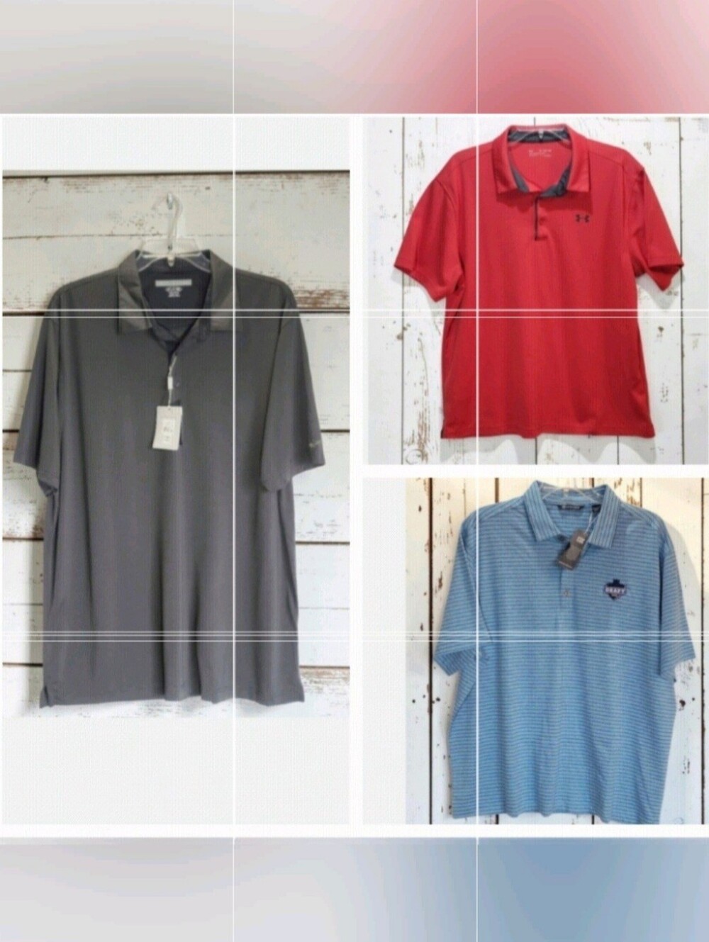 Lot of 3 Men's Golf Polo Shirts Size XXL 2XL Cutter & Buck Greg Norman U.A.